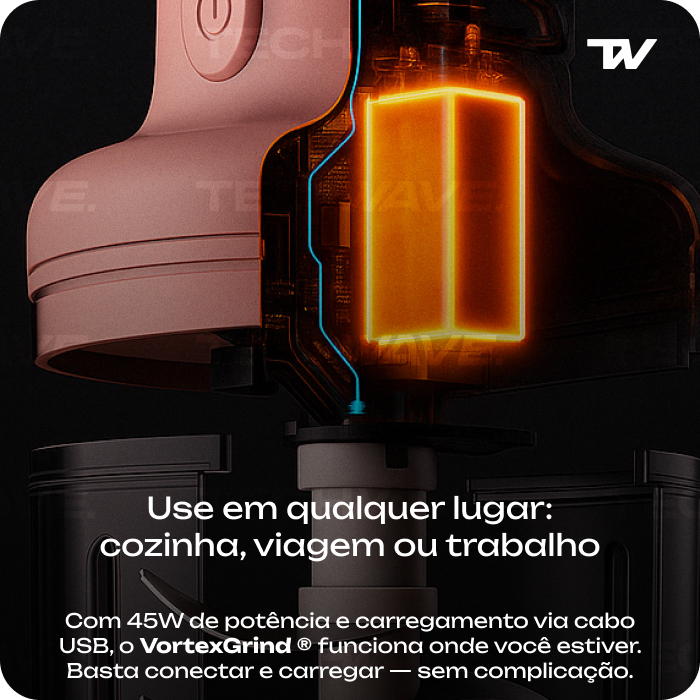 VortexGrind ®: Triturador portátil potente e compacto para sua cozinha